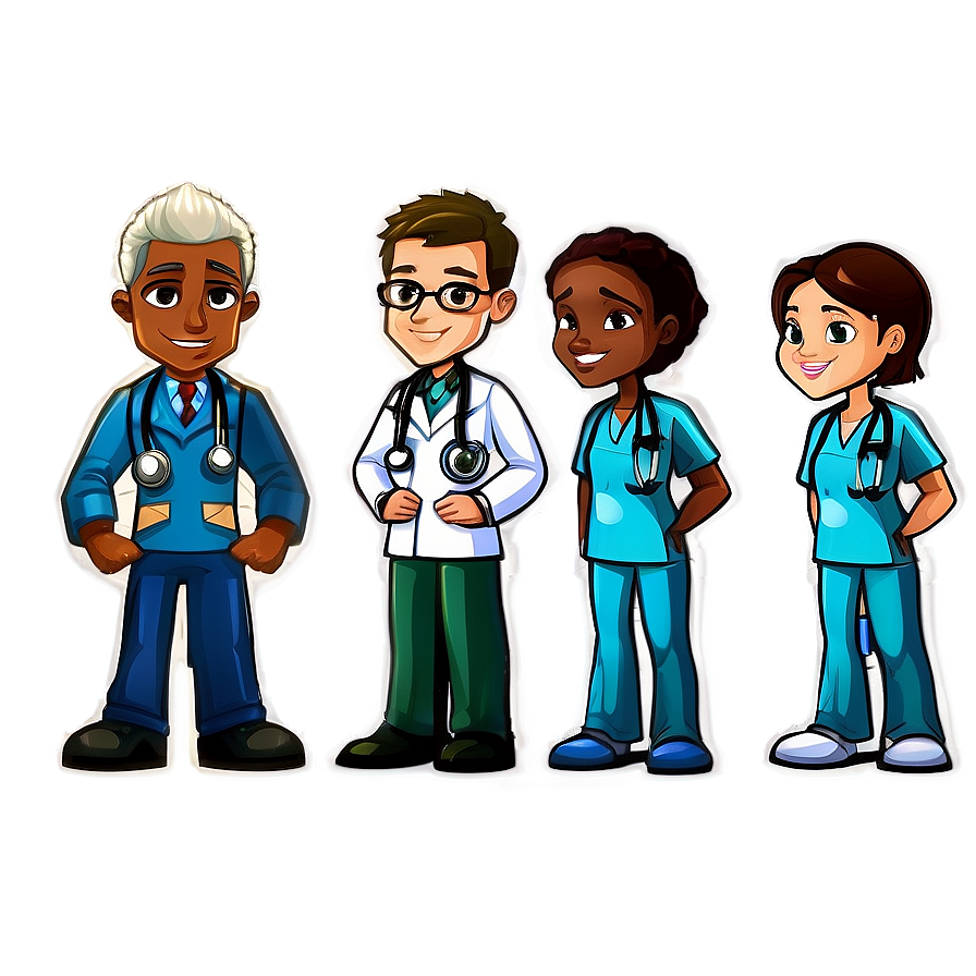 Cartoon Doctor And Medical Team Png 06262024 PNG image