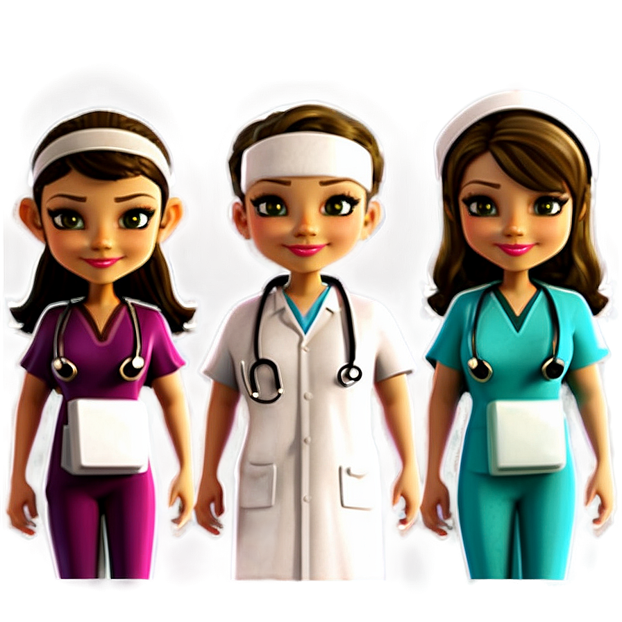 Cartoon Doctor And Nurse Team Png 06212024 PNG image