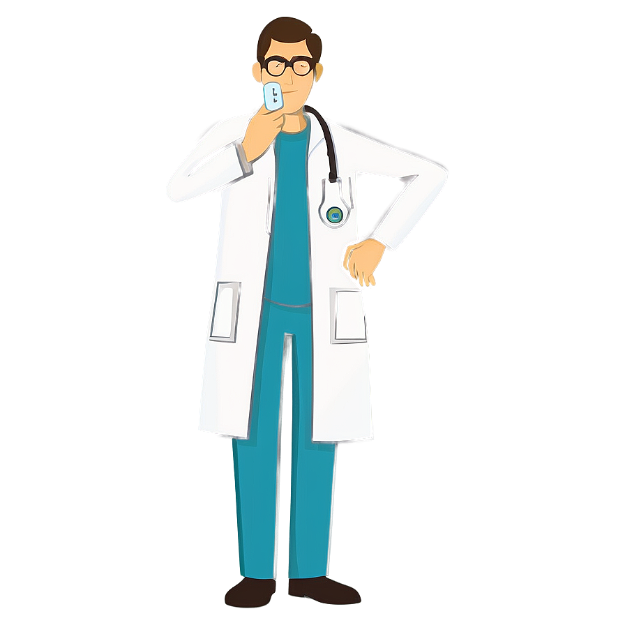 Cartoon Doctor Checking Temperature Png Pna93 PNG image