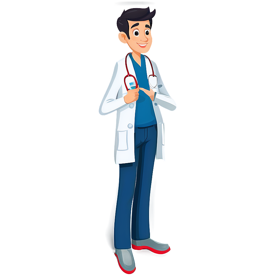 Cartoon Doctor Doing Checkup Png 06262024 PNG image