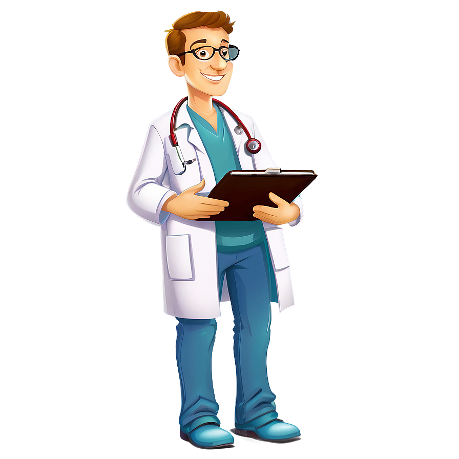 Cartoon Doctor Holding Clipboard Png Maw PNG image