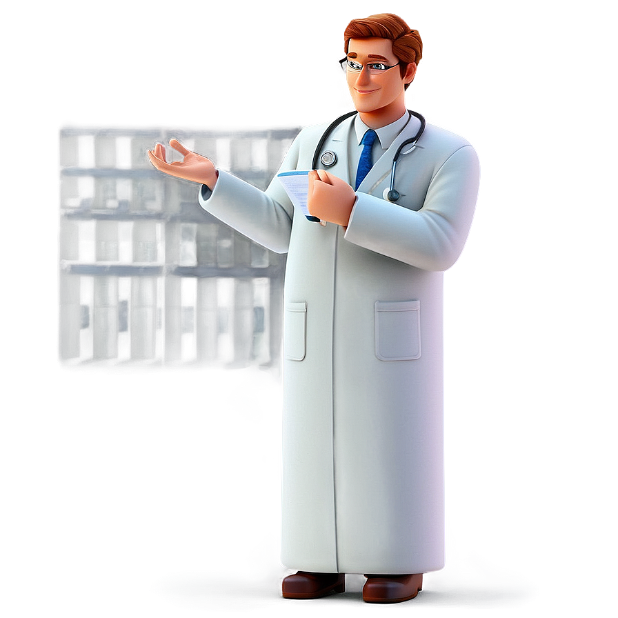 Cartoon Doctor In Lab Coat Png 06262024 PNG image