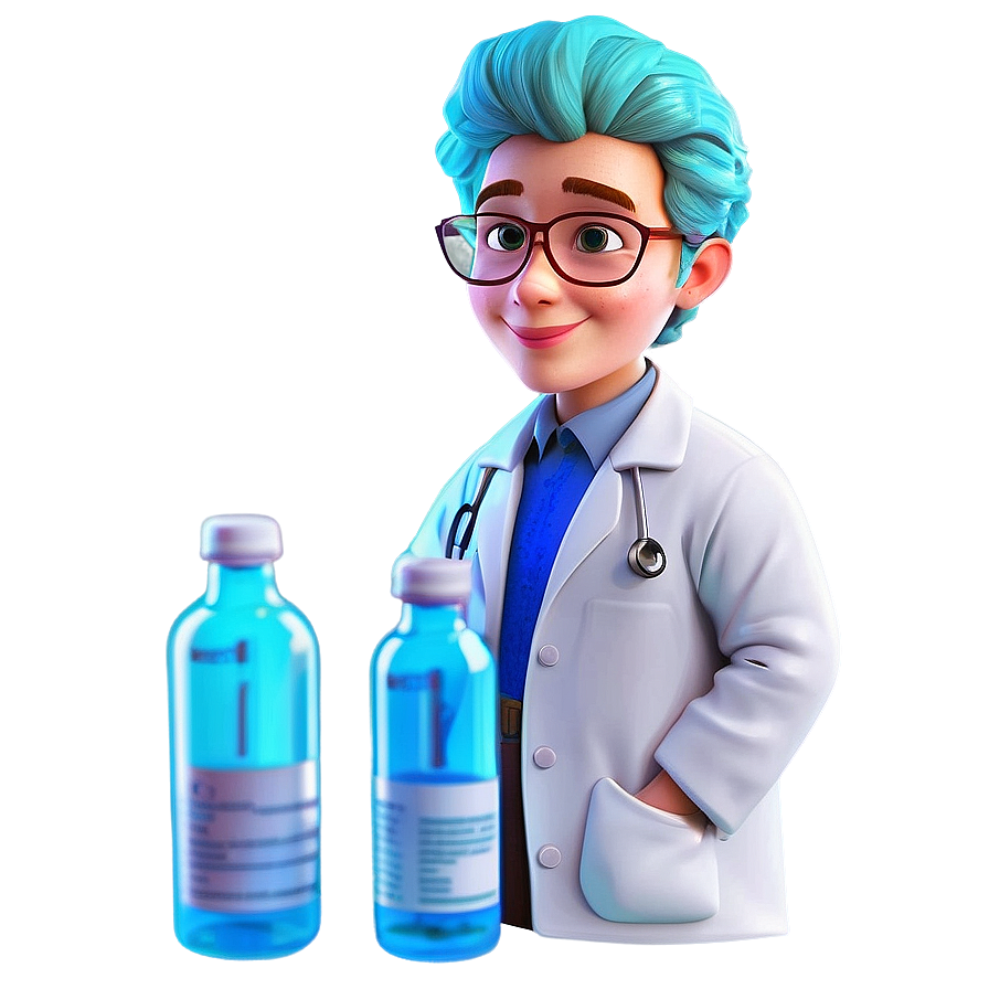 Cartoon Doctor In Lab Coat Png Qjc PNG image