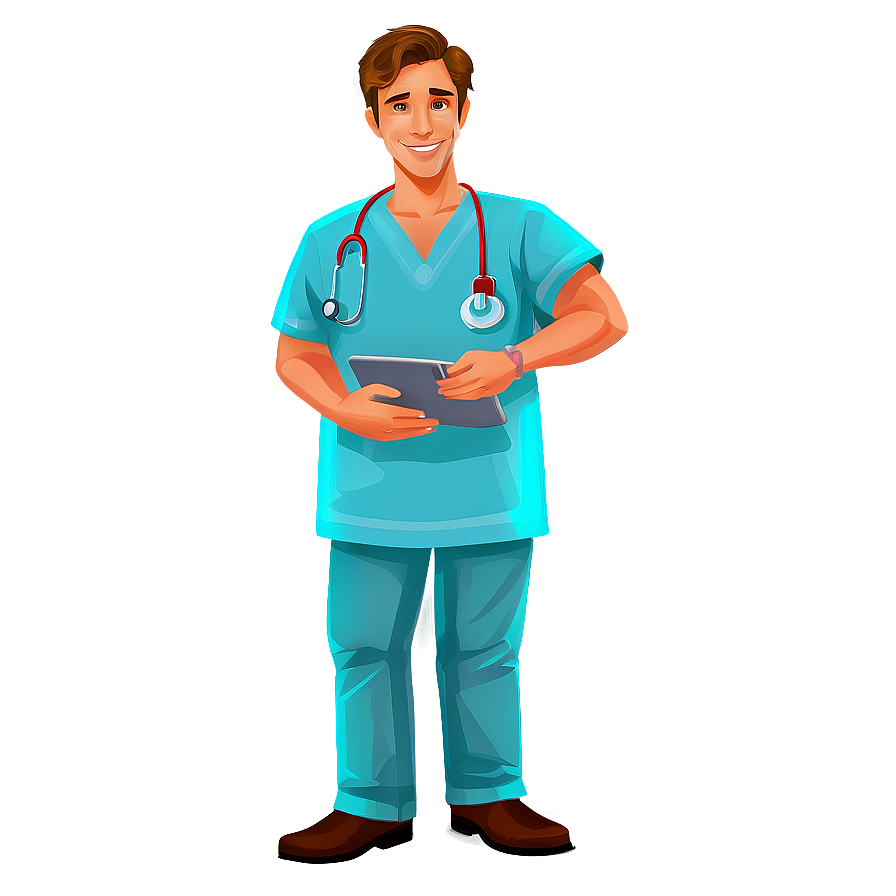 Cartoon Doctor In Scrubs Png 70 PNG image