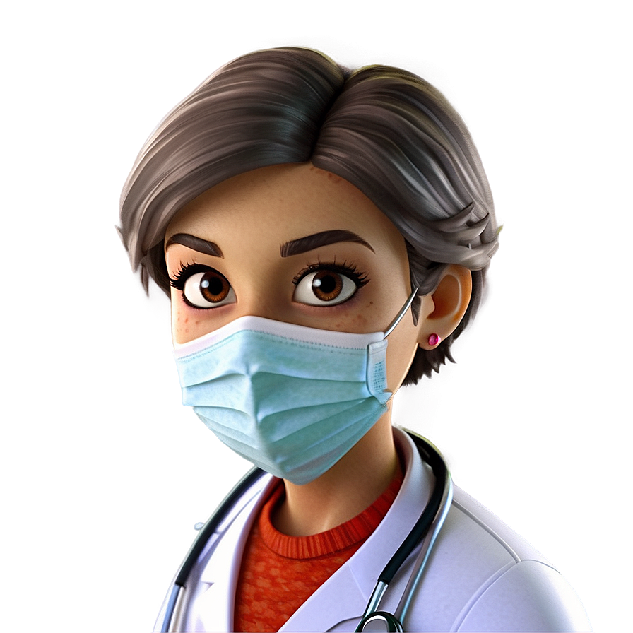 Cartoon Doctor With Mask Png 06262024 PNG image