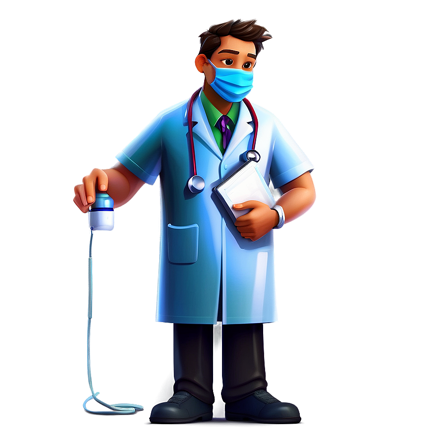 Cartoon Doctor With Mask Png 06262024 PNG image