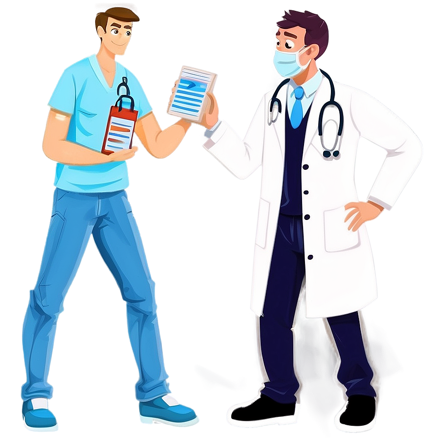 Cartoon Doctor With Medicine Png Uov PNG image