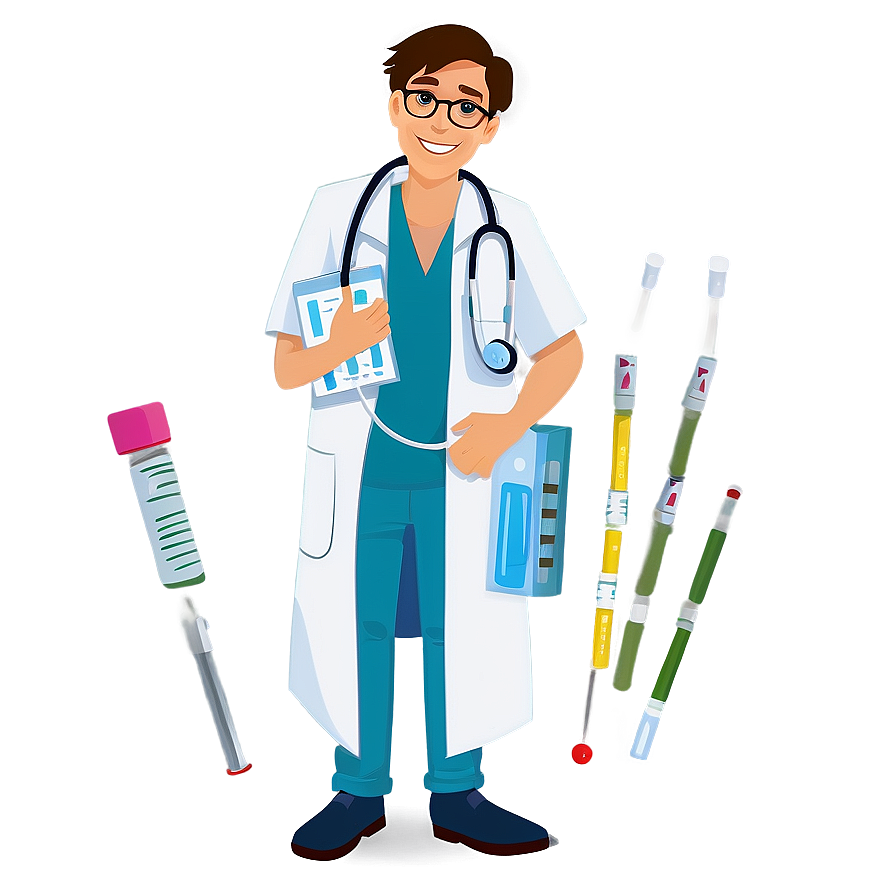 Cartoon Doctor With Medicine Png Xef PNG image