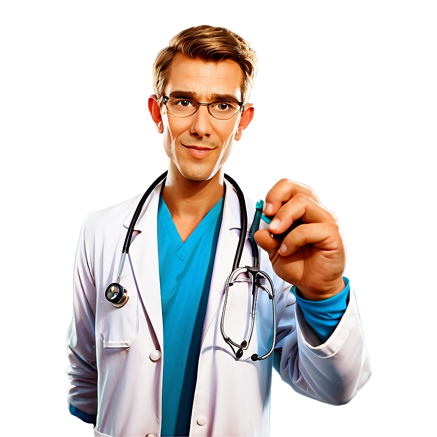 Cartoon Doctor With Stethoscope Png 06262024 PNG image