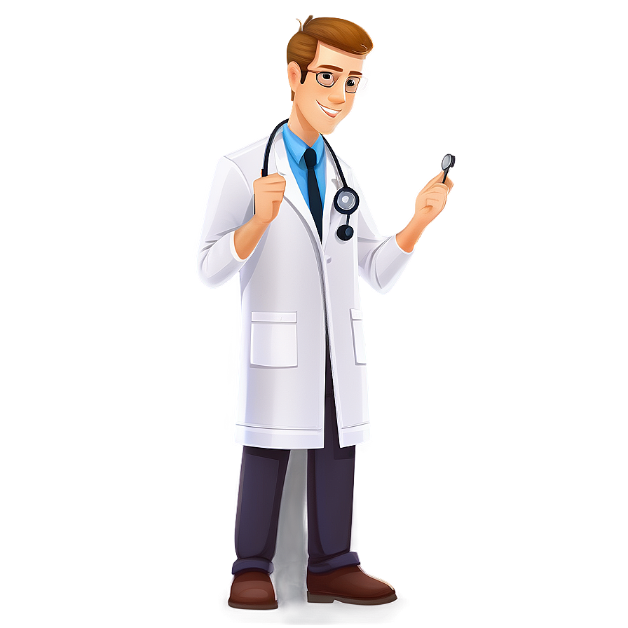 Cartoon Doctor With Stethoscope Png Qac98 PNG image