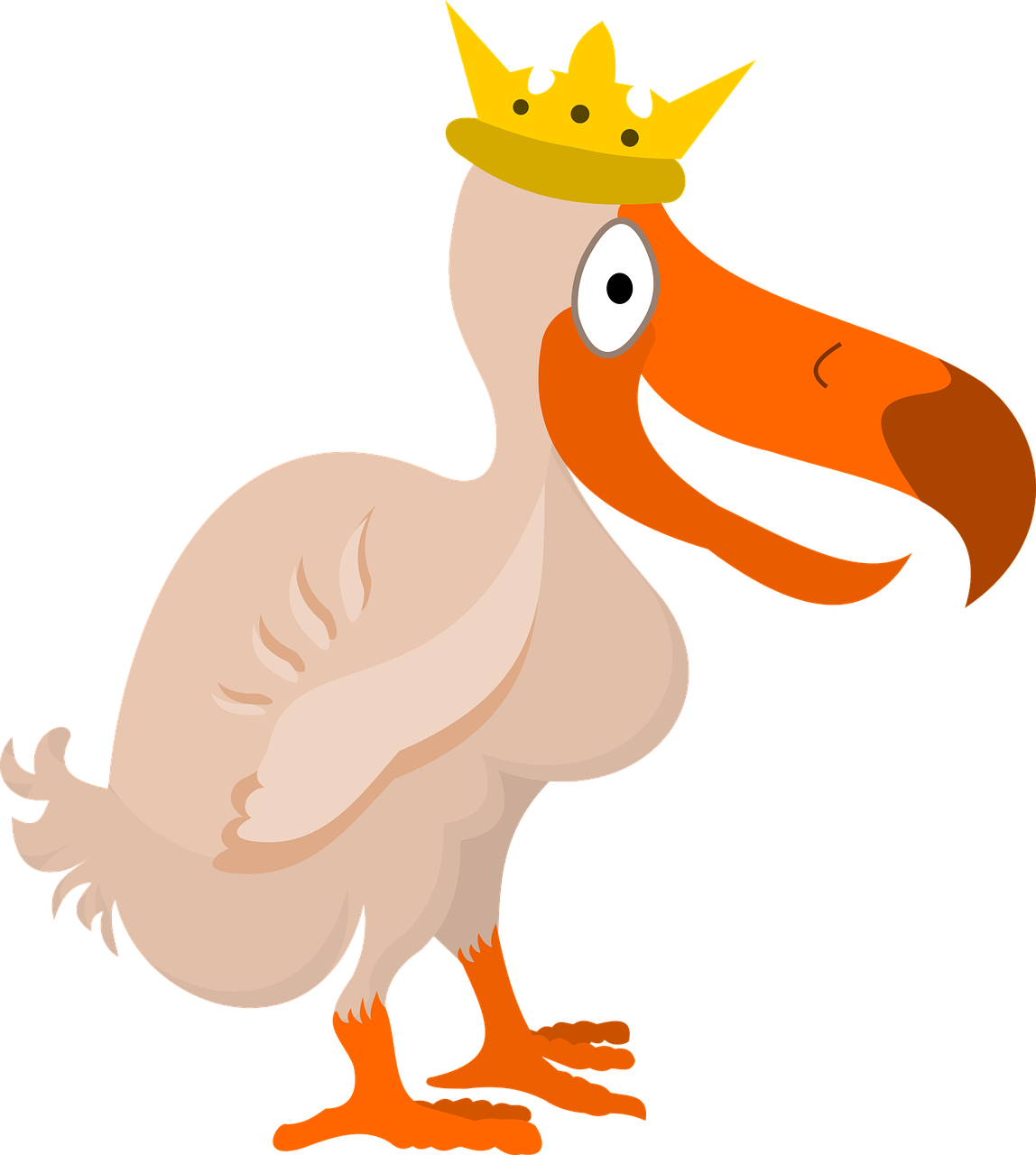 Cartoon Dodo Birdwith Crown PNG image