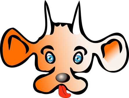 Cartoon Dog Face Graphic PNG image