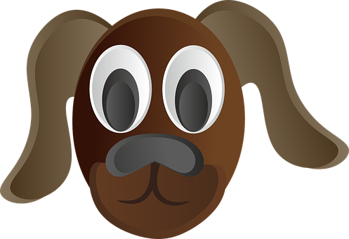 Cartoon Dog Face Graphic PNG image