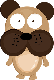 Cartoon Dog Face Illustration PNG image