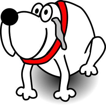 Cartoon Dog Red Collar Graphic PNG image