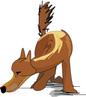 Cartoon Dog Sniffing Ground PNG image