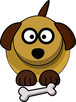 Cartoon Dog With Bone PNG image