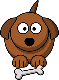 Cartoon Dog With Bone PNG image