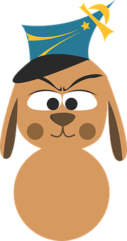 Cartoon Dog Wizard Hat PNG image