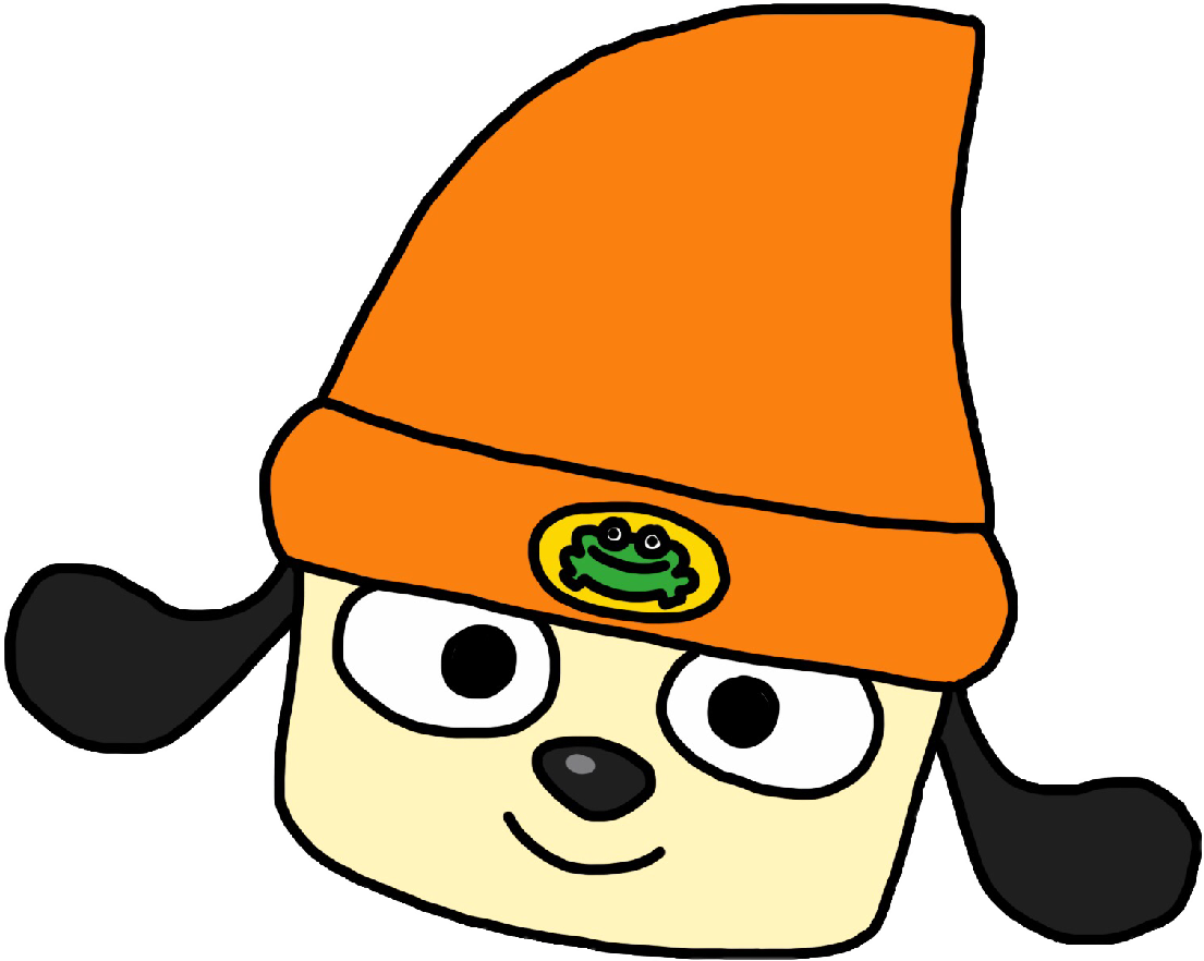 Cartoon Dogin Orange Hat PNG image
