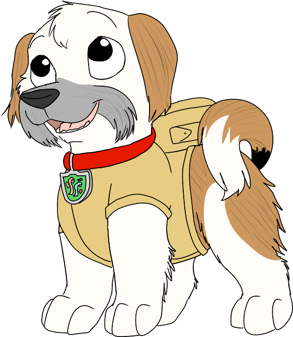 Cartoon Dogin Yellow Vest PNG image