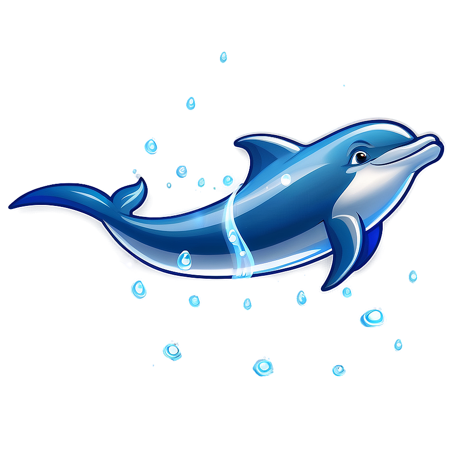 Cartoon Dolphin In Water Png 91 PNG image