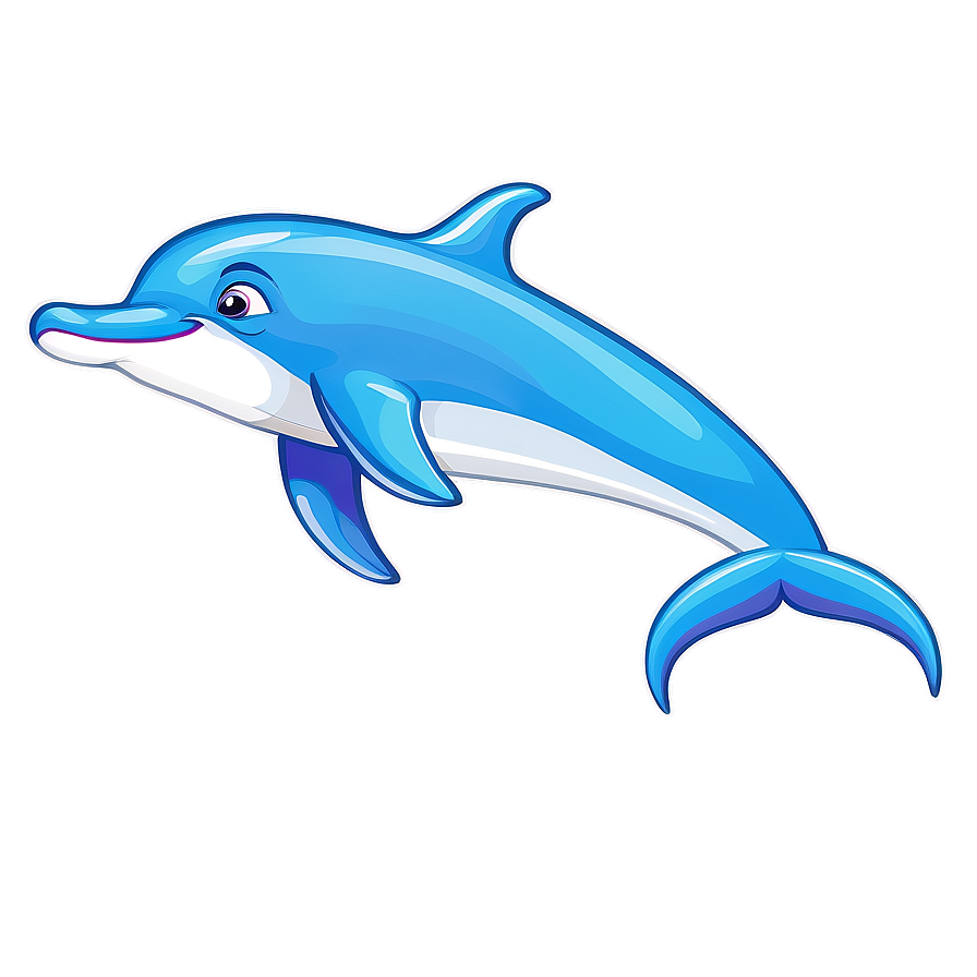 Cartoon Dolphin In Water Png Qtj PNG image