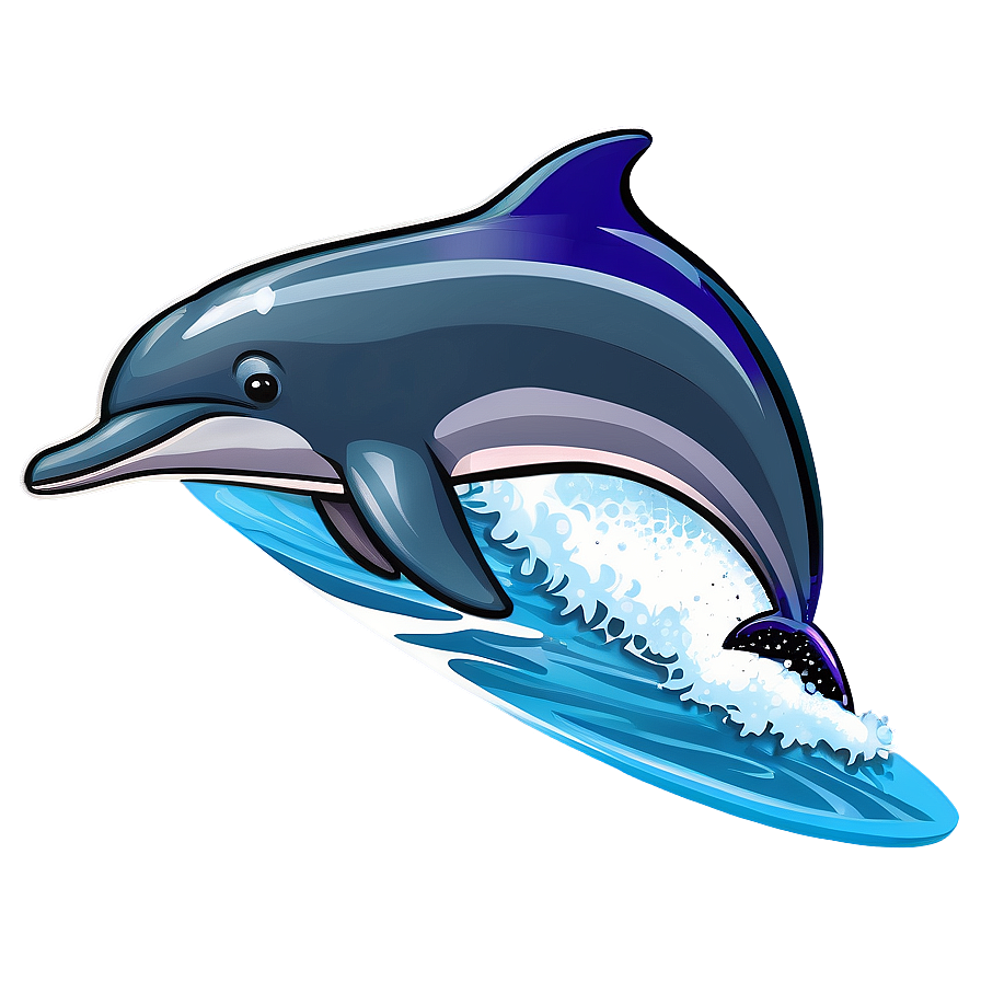 Cartoon Dolphin Surfing Png 36 PNG image