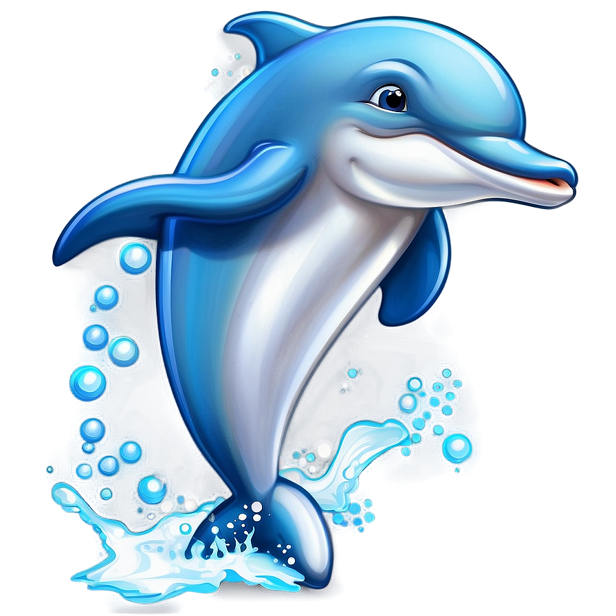 Cartoon Dolphin With Pearl Png Iac PNG image