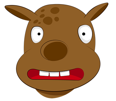 Cartoon Donkey Face Graphic PNG image