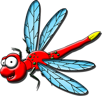 Cartoon Dragonfly Character PNG image