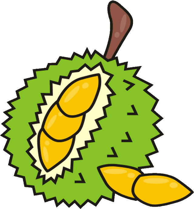Cartoon Durian Fruit Vector PNG image
