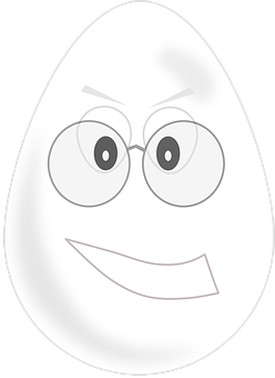 Cartoon Egg Face Graphic PNG image