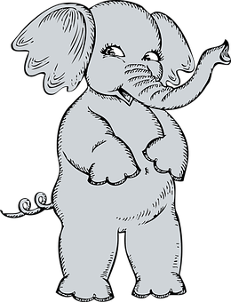 Cartoon_ Elephant_ Character_ Vector PNG image
