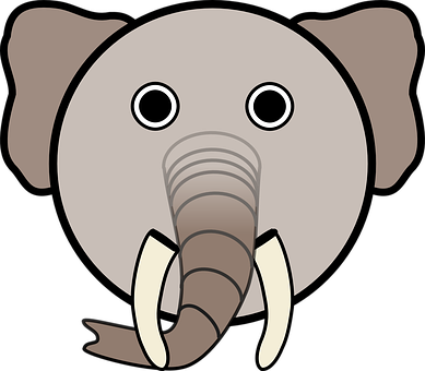 Cartoon_ Elephant_ Face_ Vector PNG image