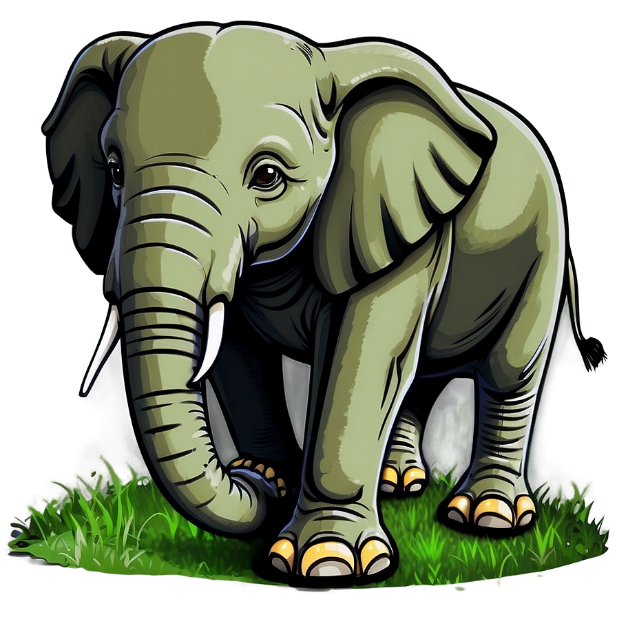 Cartoon Elephant In Nature Png Qfq PNG image