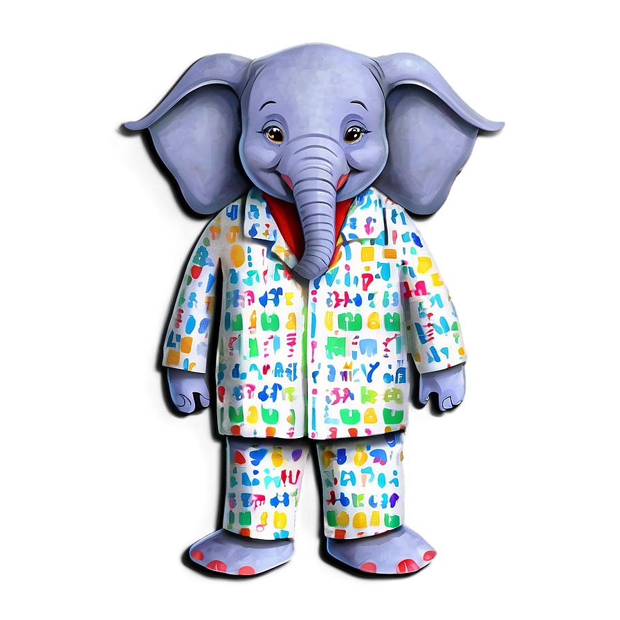 Cartoon Elephant In Pajamas Png Oxh PNG image