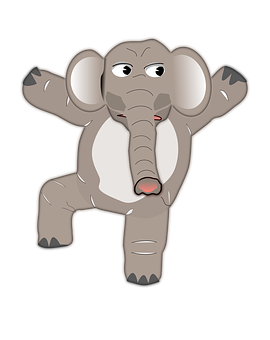 Cartoon Elephant Shrugging PNG image