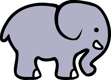 Cartoon Elephant Silhouette PNG image