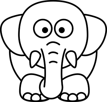 Cartoon Elephant Simple Illustration PNG image