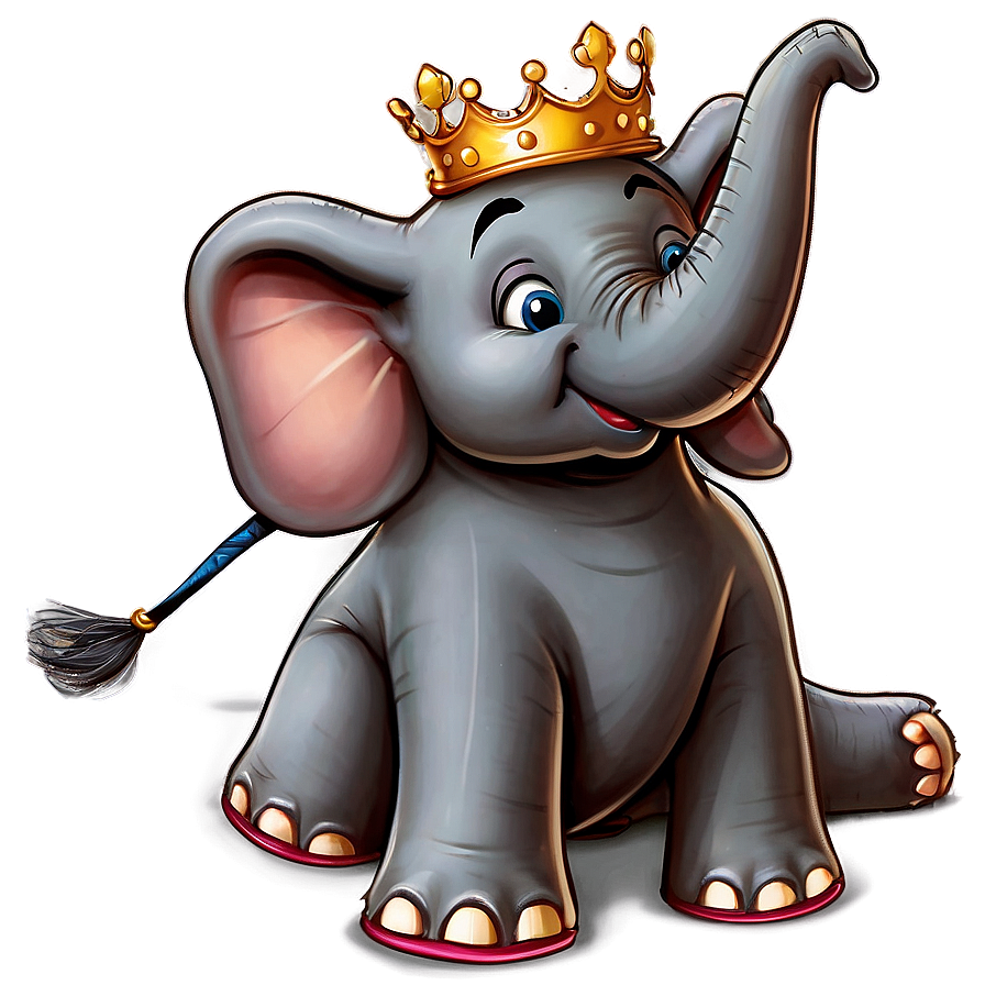 Cartoon Elephant With Crown Png Kfb PNG image