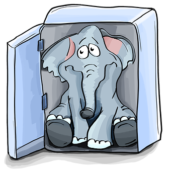 Cartoon Elephantina Fridge PNG image