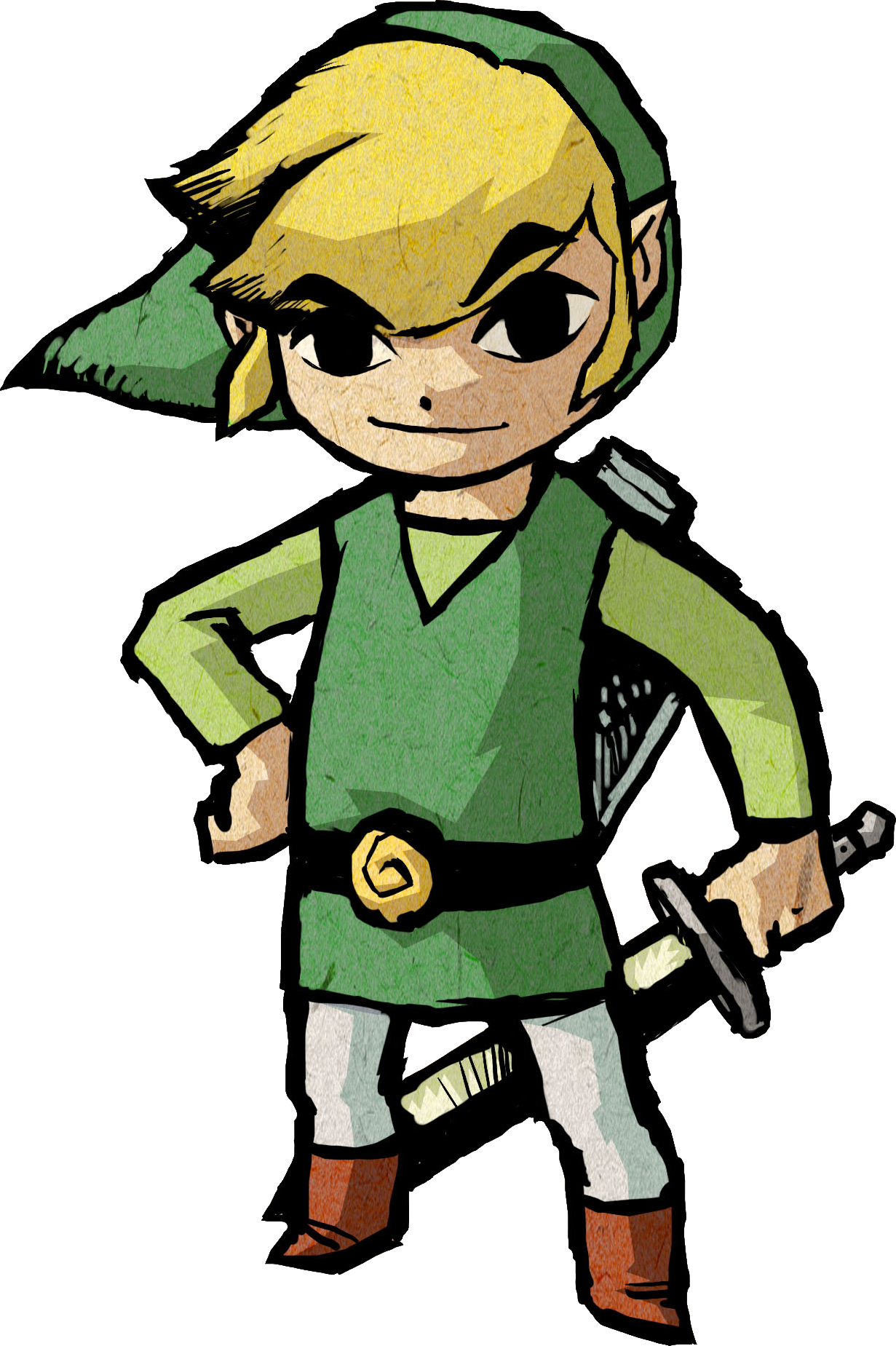 Cartoon Elf Warrior Stance PNG image