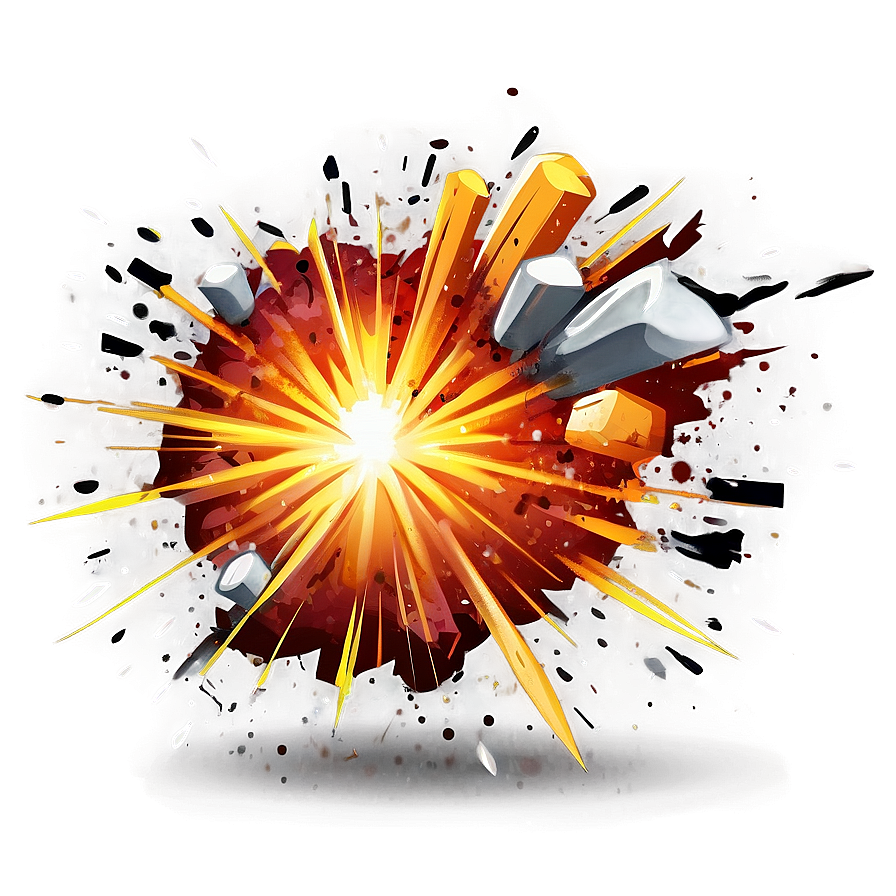 Cartoon Explosion With Debris Png Lwv PNG image