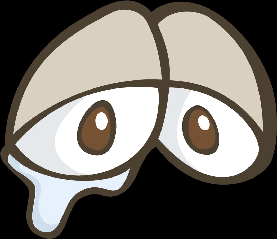 Cartoon Eyes With Tear Drop PNG image