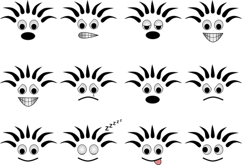 Cartoon Face Expressions Vector PNG image