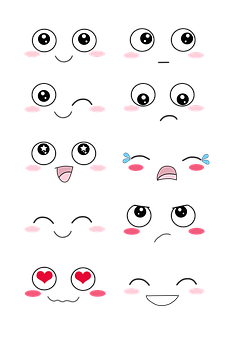 Cartoon Facial Expressions Collection.jpg PNG image