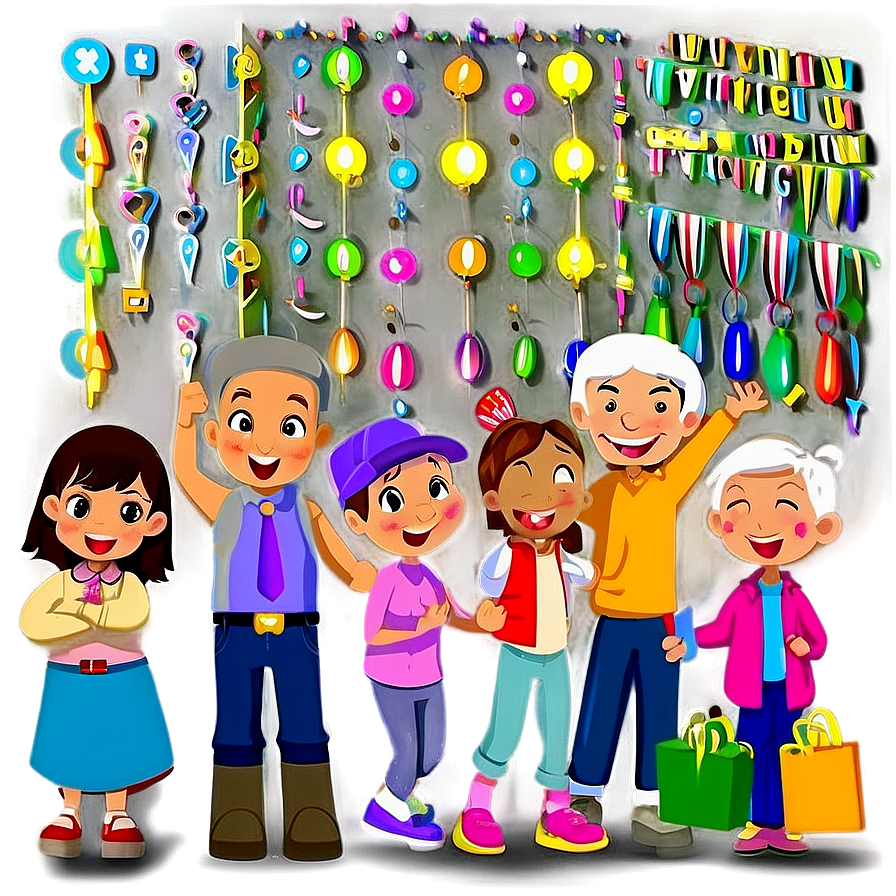 Cartoon Family Celebration Png Ray36 PNG image