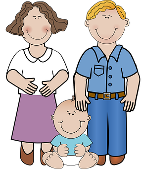 Cartoon Family Illustration PNG image