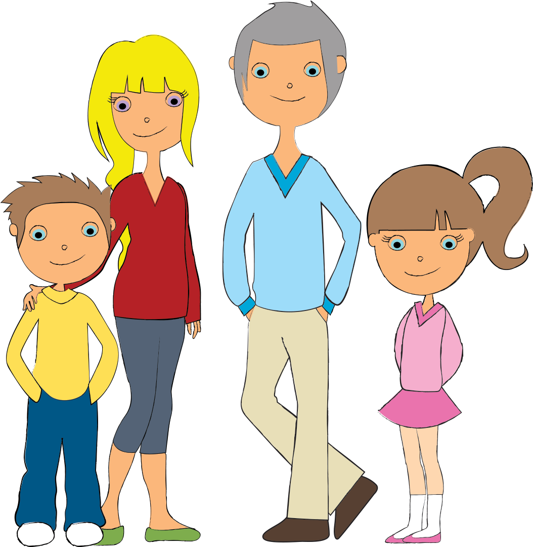 Cartoon Family Illustration PNG image
